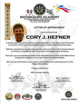 Cory Certification to teach